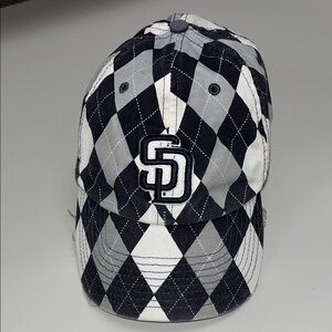 SD Padres Blue and White Argyle Baseball Cap OS